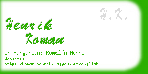 henrik koman business card